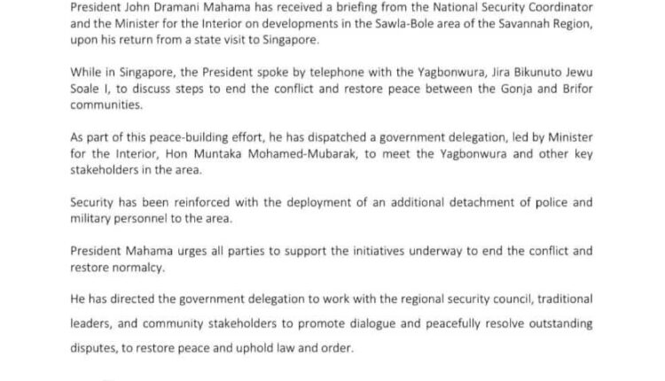 Mahama Restores Calm Sawla Bole