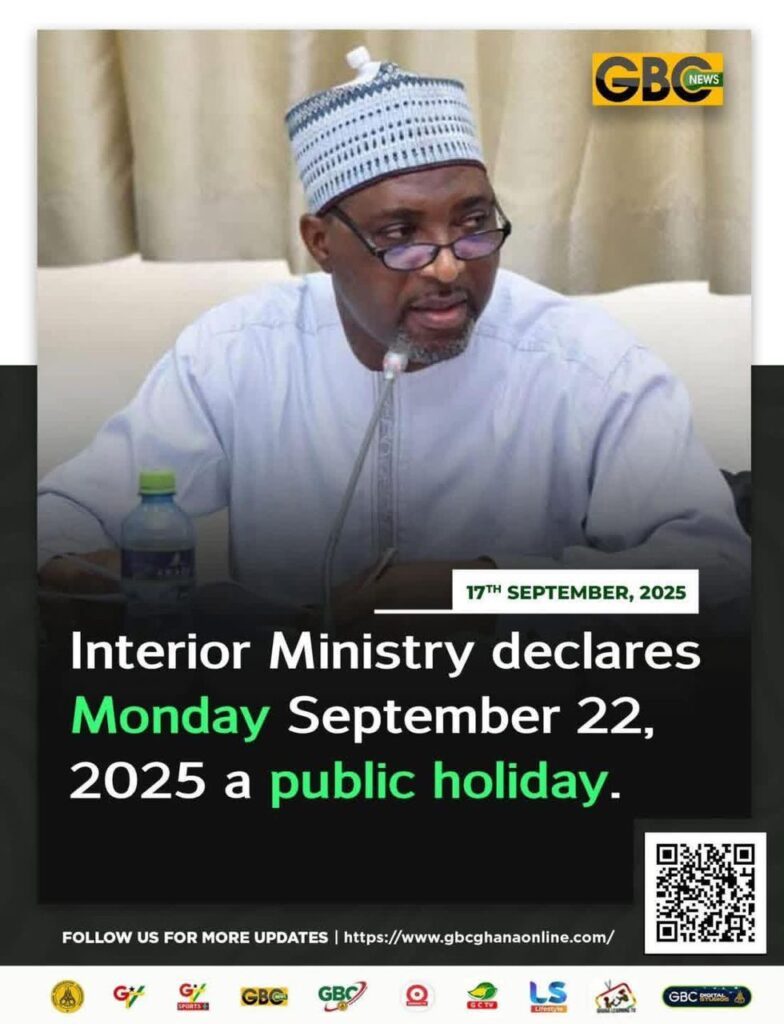 Monday 22nd September Holiday