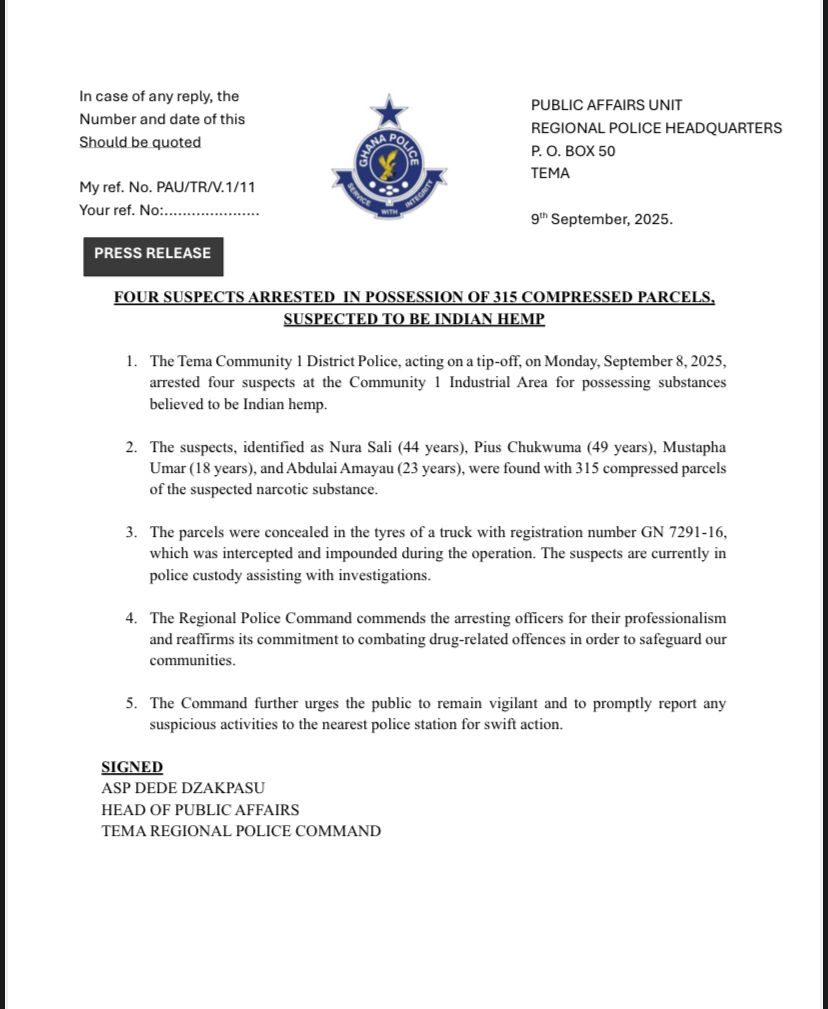 Ghana Police Arrest Four
