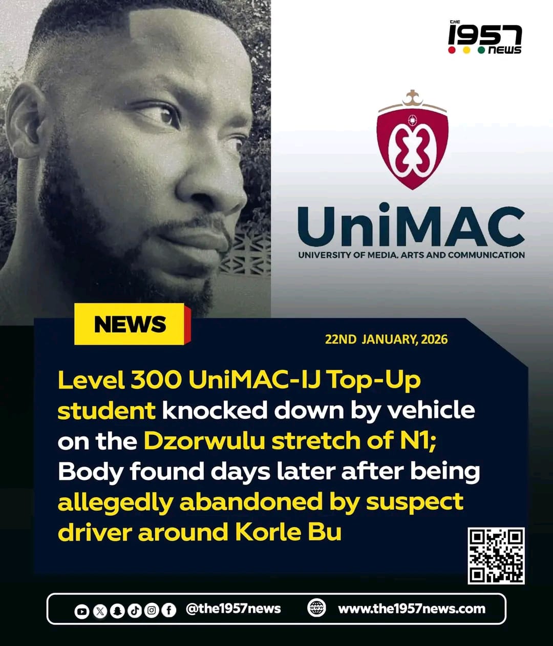 UniMAC student killed